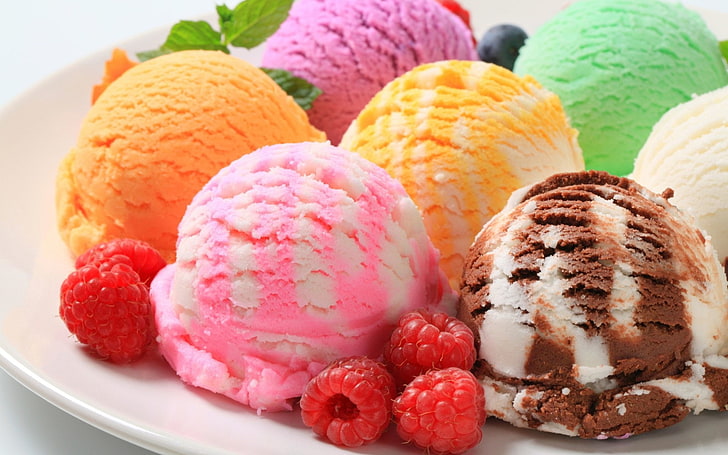 Colorful Delicious Ice Cream Scoops